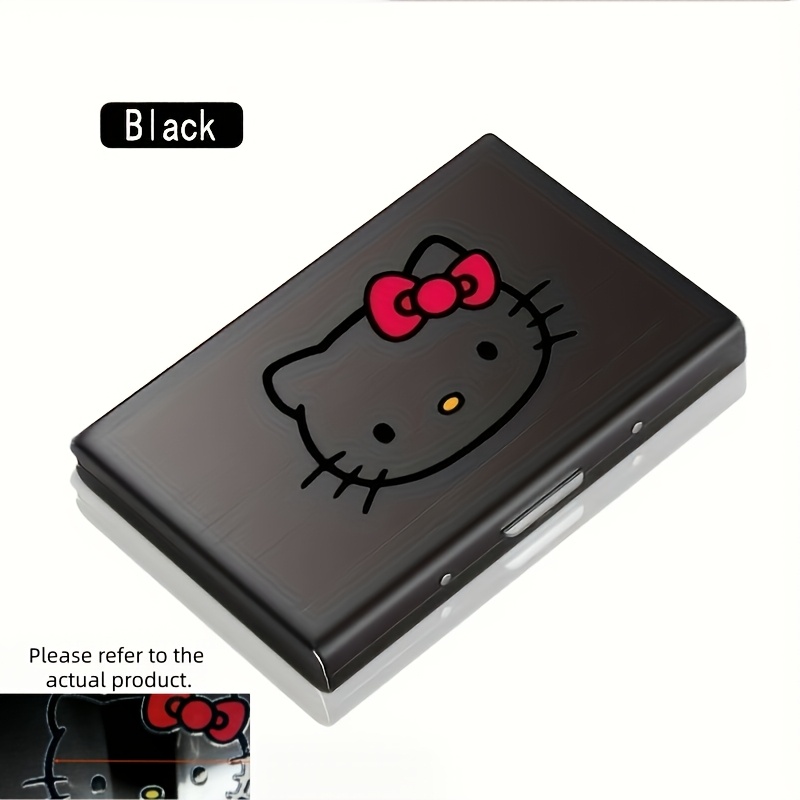 Hello Kitty Premium Stainless Steel Rfid Anti-theft Card Holder - Unisex Fashion Metal Wallet, Multi-compartment Design, Perfect Gift | Polished Finish | Metallic Texture