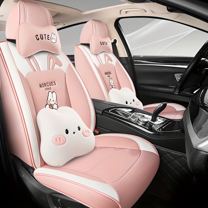 

Suitable For Car Suv Five-seat Cartoon Car Seat Cover Wear-resistant Pu Leather Universal Full Surround Seat Cover For All Seasons