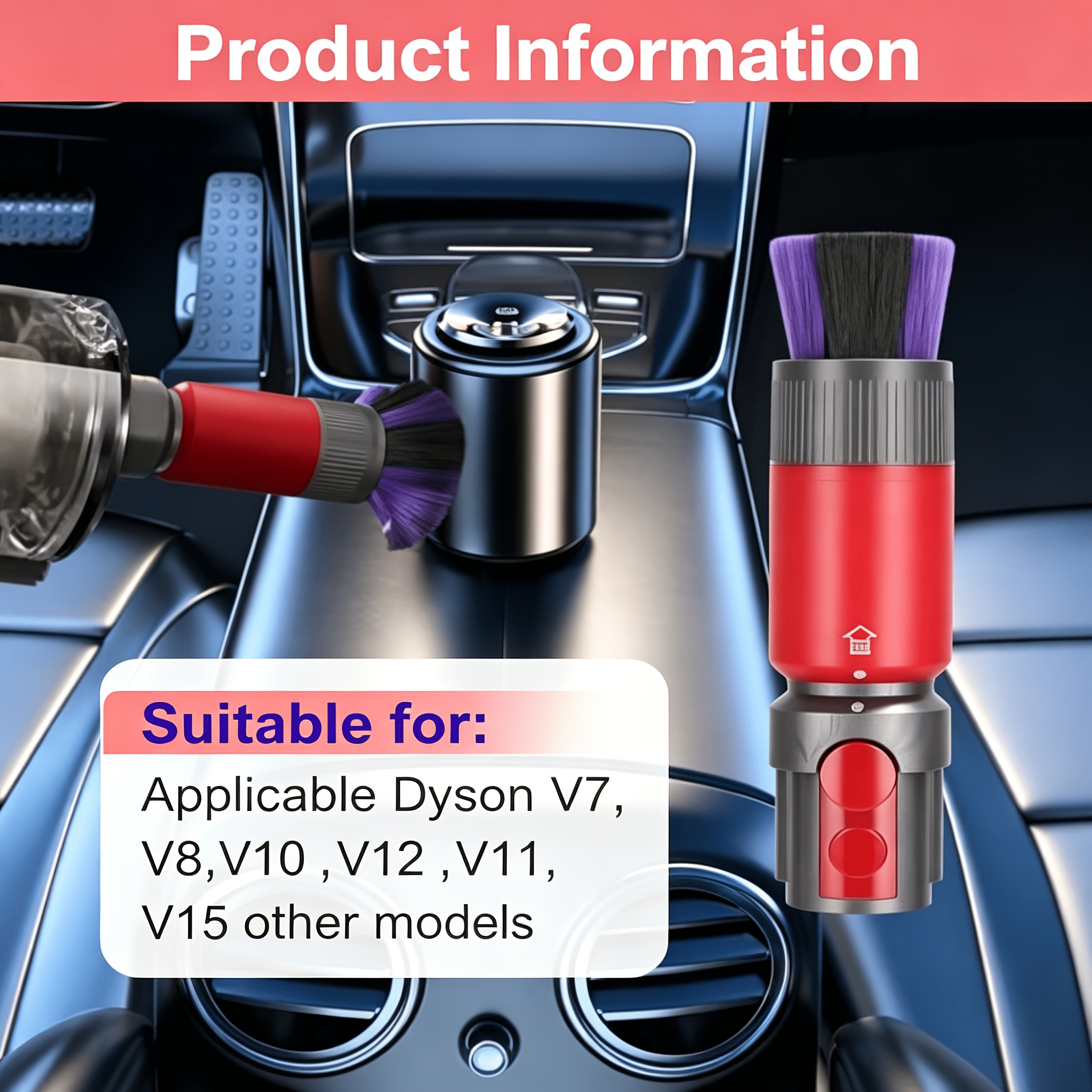Image of 2pcs Residue-free Dust Brush Vacuum Cleaner Accessories, Scratch-free Dust Brush V8/v15/v10/v11/v12 With Flexible Hose, Effective Dust Removal, Replacement Accessories