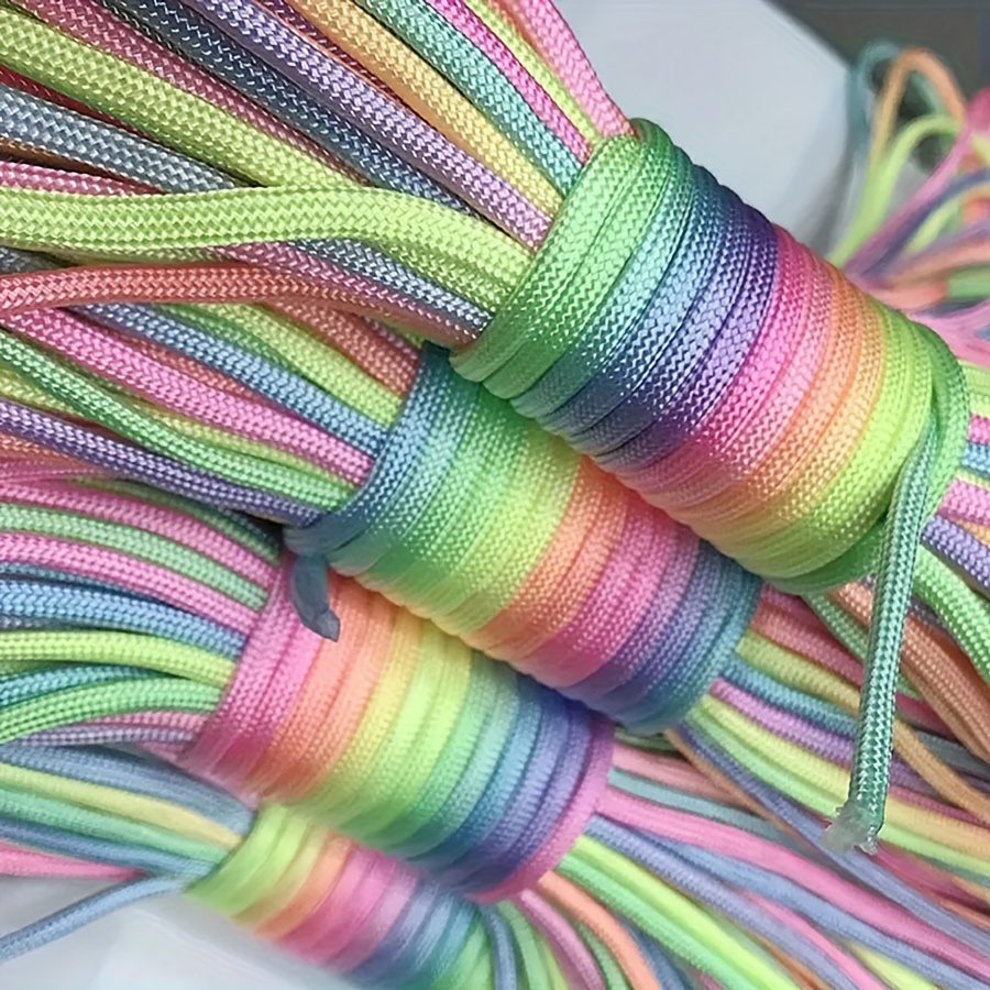 

7 Strand Rainbow Paracord, 5m/16.4ft, 4mm/0.16inch Thick, Diy Crafts And Clothing Accessories, Mixed Colors