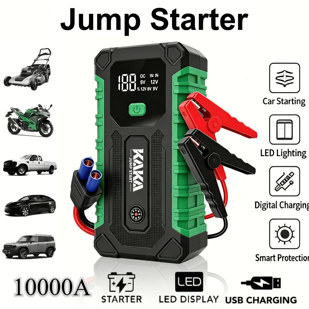 TEMU 10000a Car Jump Starter With 150psi Air Compressor - 7-in-1 Portable Battery Booster Jump Box (up To 10.0l Gas/9.0l ) 12v Digital Tire Inflator