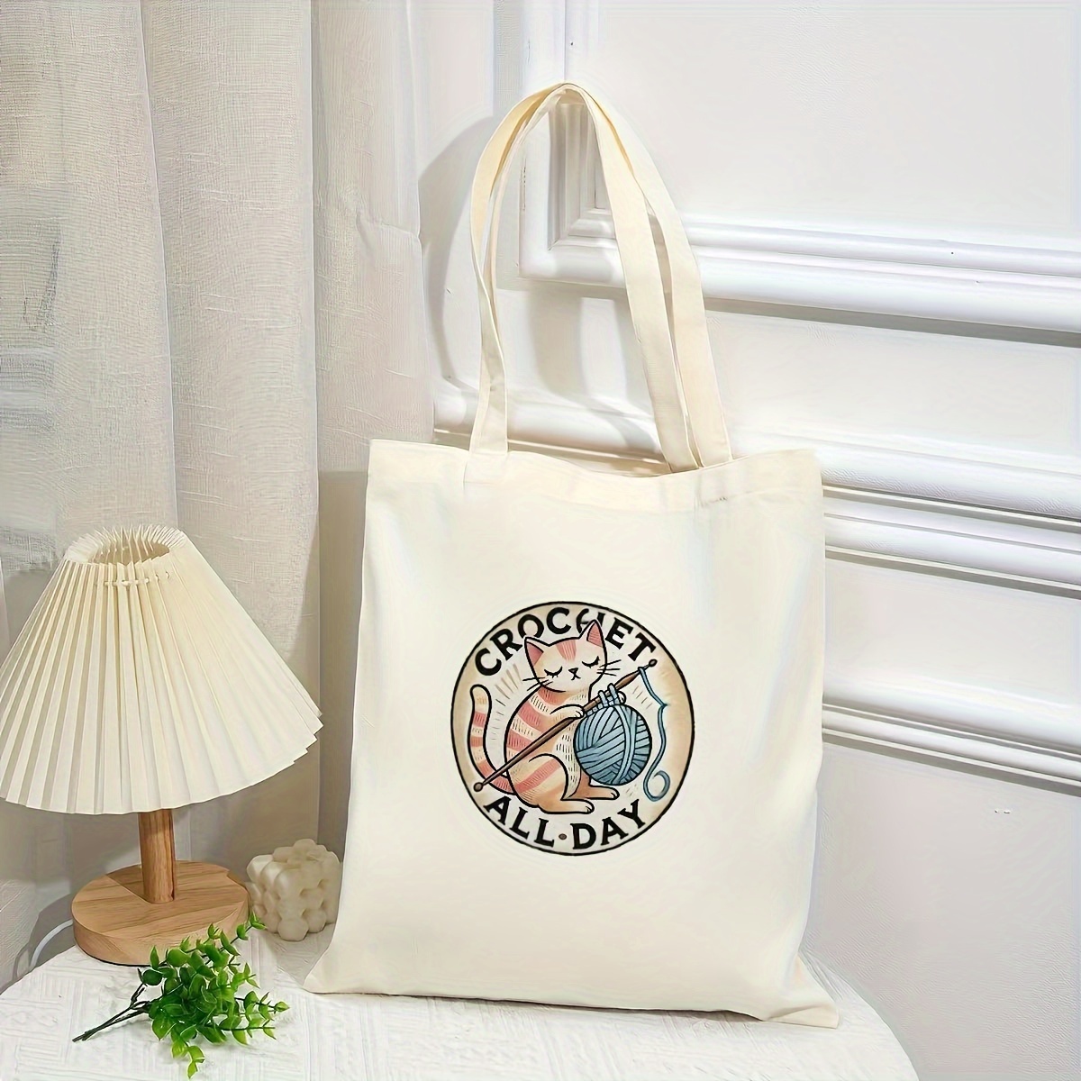 bolsa lona estampado gato lindo gran capacidad sin Temu Uruguay