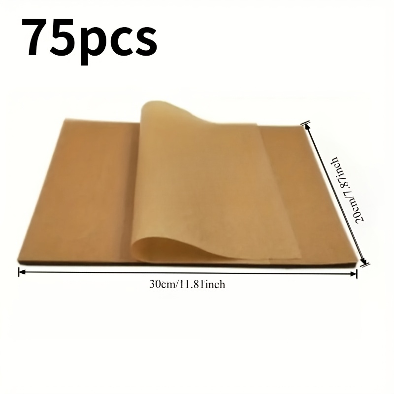 TEMU 75pcs Pack, Large Size, Baking Paper To Deep Fryers, Ovens And Air Fryers, High-quality Multi-functional Kitchen Mat Paper, Easy To Clean And