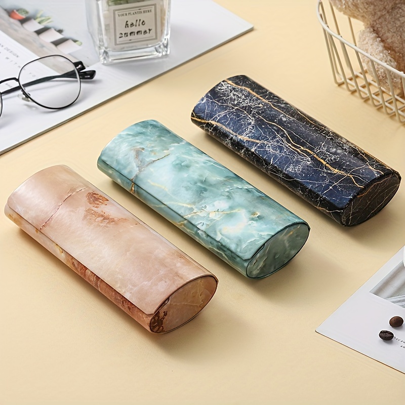 

Delicate Elegant Y2k Marble Pattern Glasses Case, Pu Leather Portable Sunglasses Storage Box, Durable Protective Container, Eyewear Accessories For School & Business