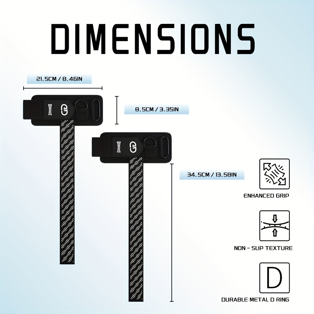 2pcs Heavy-Duty Anti-Slip Grip Straps - Thickened Material, Non-Slip Wristbands for Deadlifts, Pull-Ups, Barbell, Gym Equipment - Durable Workout Straps with Secure Fit