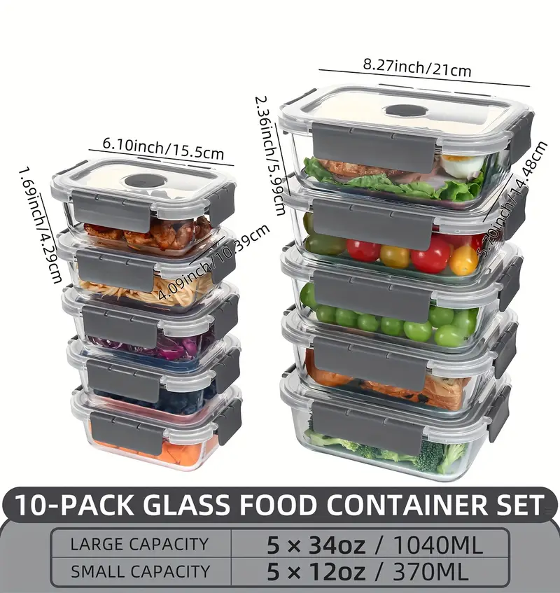glass meal prep containers with steam vent food storage containers with airtight lids for home kitchen portion control Product details 1