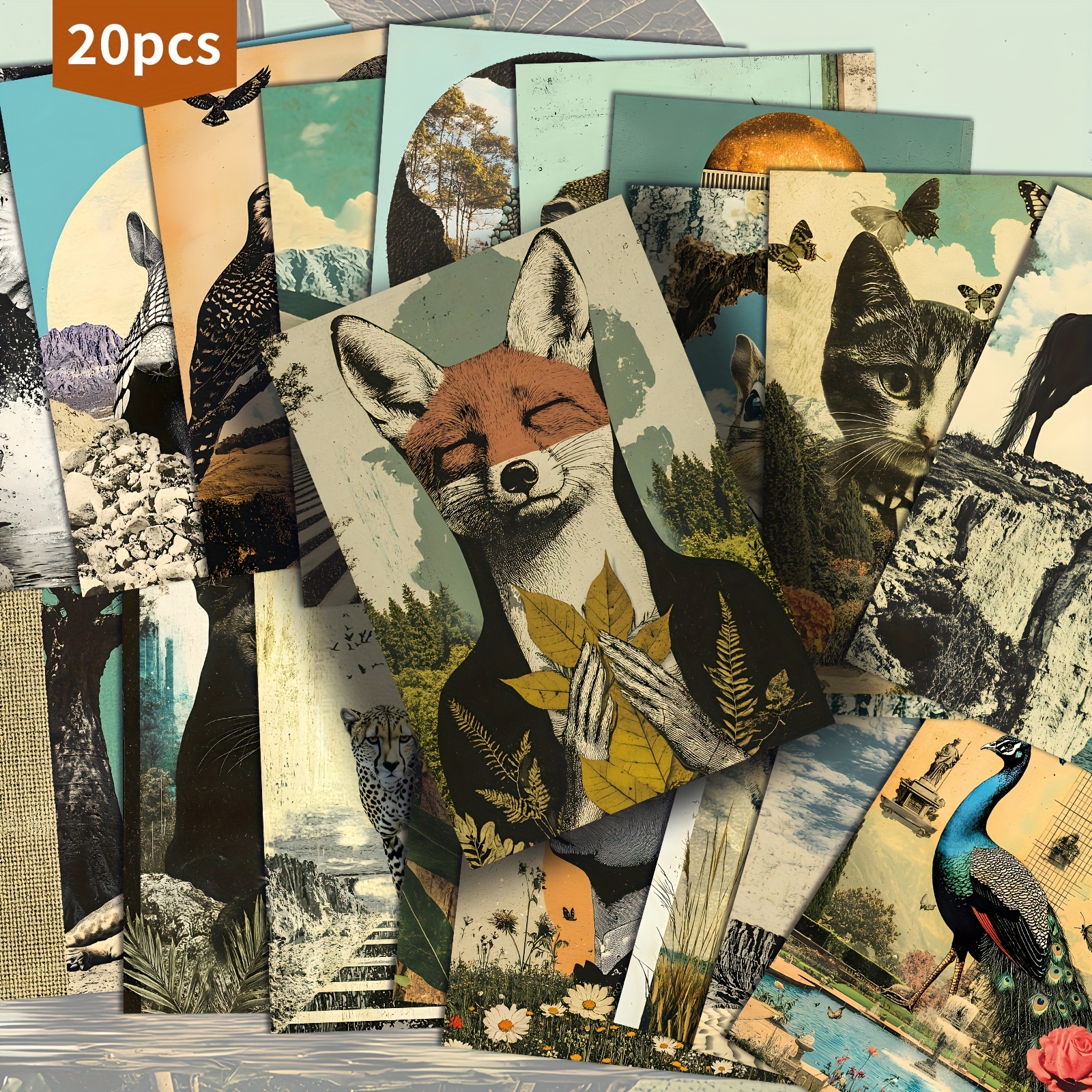 TEMU 20 Paquetes de Postales Vintage - 4x6 Pulgadas, Papel Retro para Junk Journal, Ilustraciones Clásicas Pinup, Tarjetas Decorativas Coleccionables