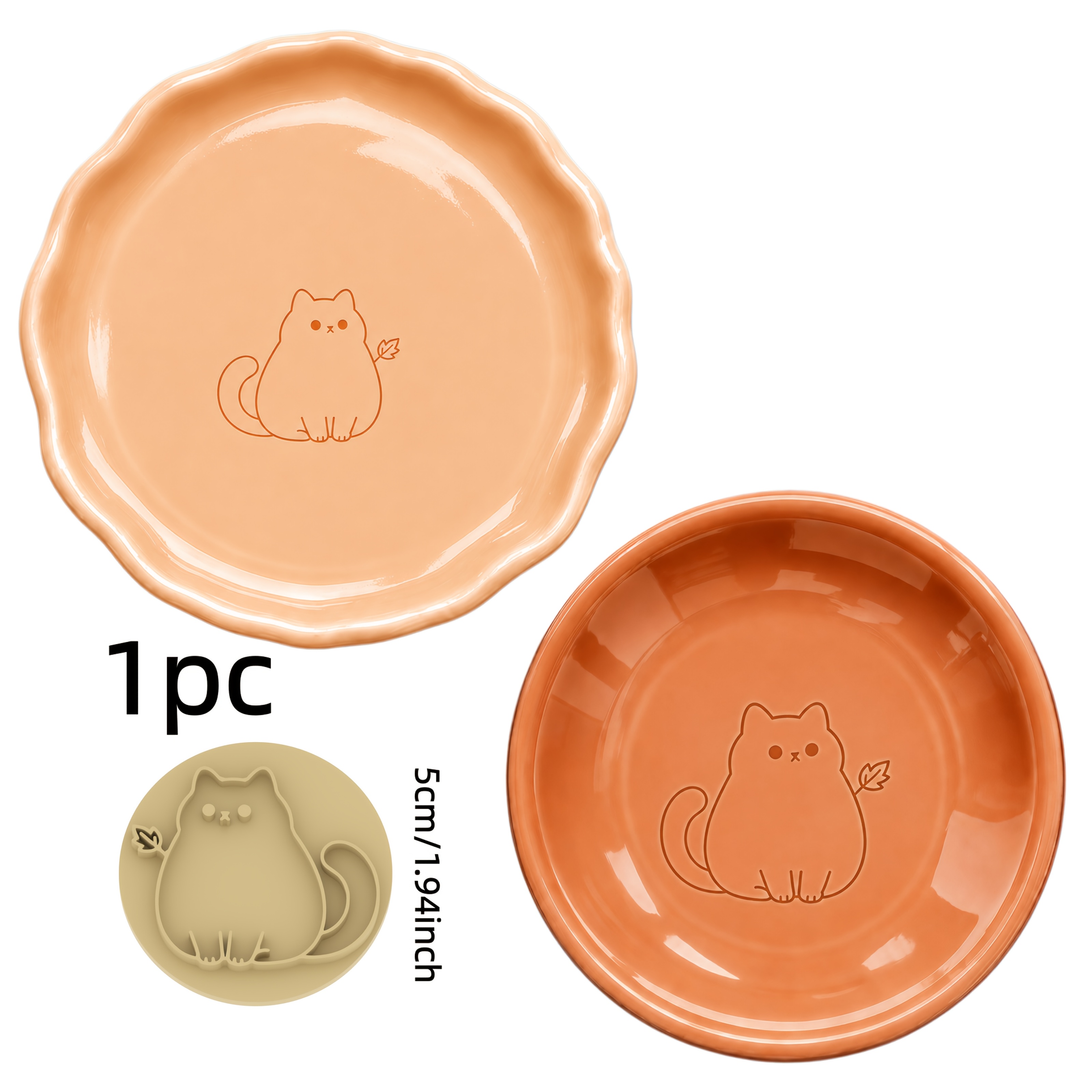 Fat Cat & Autumn Leaf Texture Stamp Tool, Plastic