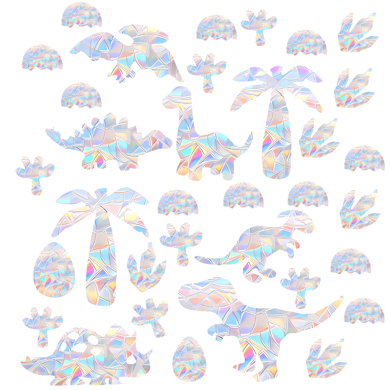 35pcs Dinosaur Window Stickers Static Cling Bird Proof Decals - Non-adhesive Reusable Vinyl Film Suitable For, Room, - /remove, Static Holds Decals (no Glue)