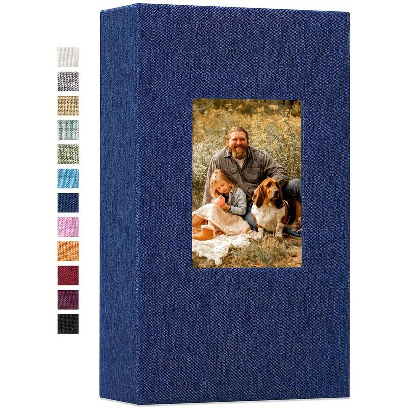 Album Photo En Tissu De Lin - 208 Pochettes Pour Photos 10x15 Cm - Couverture Rigide, Plusieurs Couleurs (kaki, Violet, Gris...) - Pour Souvenirs De Famille, Mariage, Voyage