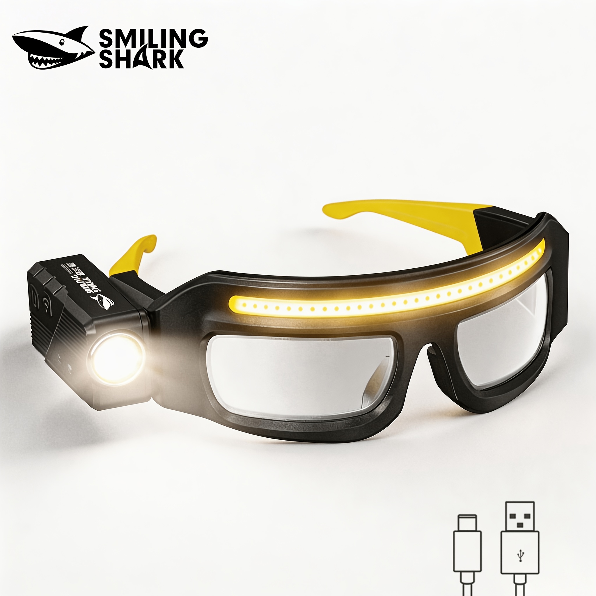   rechargeable headlamp glasses with 230     led work light anti fog safety glasses with light hands free eye protection headlight for mechanics cycling diy