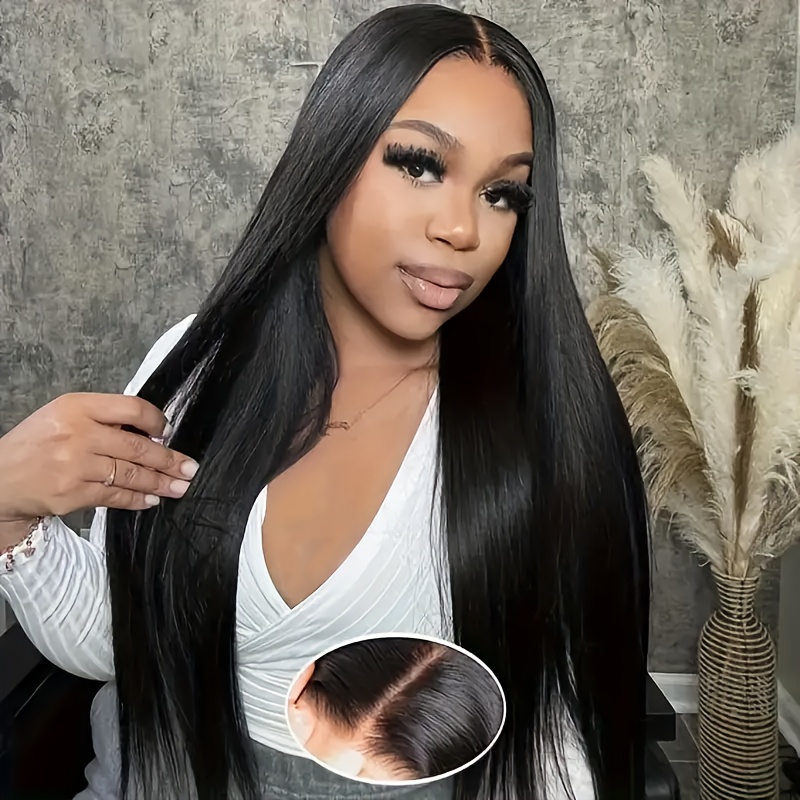 

5x5 Hd Lace Put On And Go Glueless Closure Wig Human Hair Straight Human Hair Pre Pre Cut 3 Seconds To Wear Glueless Wig Transparent Lace Front Wigs Human Hair Wig For Women Pre 180 Density