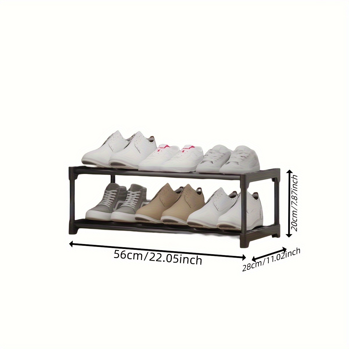 2 tier square shelf   assembly shoe rack reinforced home organizer practical storage rack