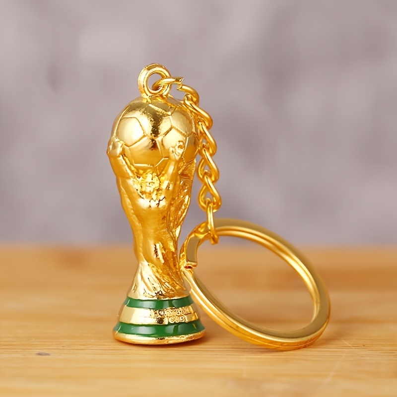 

Soccer Trophy Keychain - Zinc Alloy Non-braided Football Replica, Vehicle Keyring, Bag Charm, Sports Fan Collectible, Gift Item (1pc)