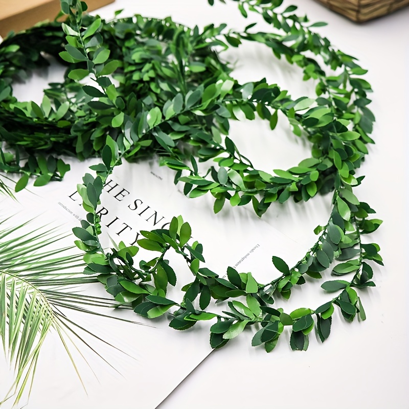 

1pc, 196.85inch, Simulated Grass Vine Leaves Pvc Wire Shaped Diy Headwear Garden Home Decoration Spring And Summer Wedding Decoration Yard Wrapped Column Decoration 's Day Easter Outdoor Fence