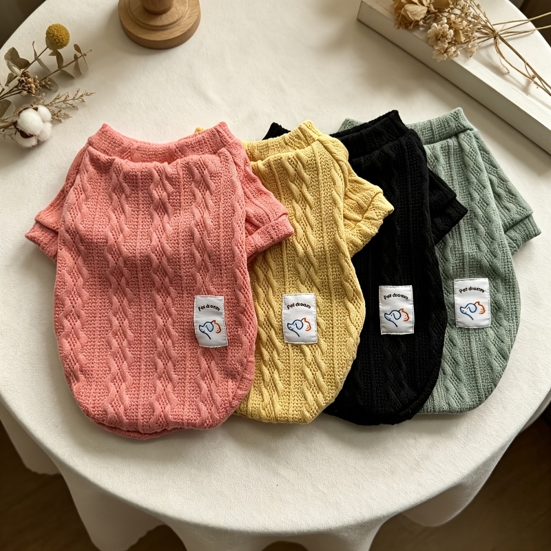 4pcs red     sweaters autumn winter clothes for cats and dogs ted dog sweater pet warm sweater pet clothes colors and patterns     Product details 6