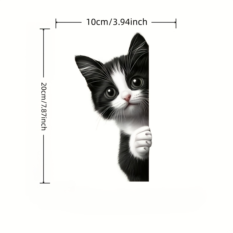 Cute Cat Peeking Window Decal, Kitten Peeking Through Glass Sticker, Cute Cartoon Style Animation Print Window Sticker, Vinyl Sticker Suitable For Windows, Cars, Trucks, Doors, Toilets, Laptops