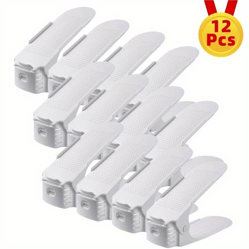 12 adjustable plastic shoe racks space saving organizer for entryway hallway living room shoe cabinet easy to assemble fade resistant white with blue trim shoe storage solution modern shoe rack durable plastic rack