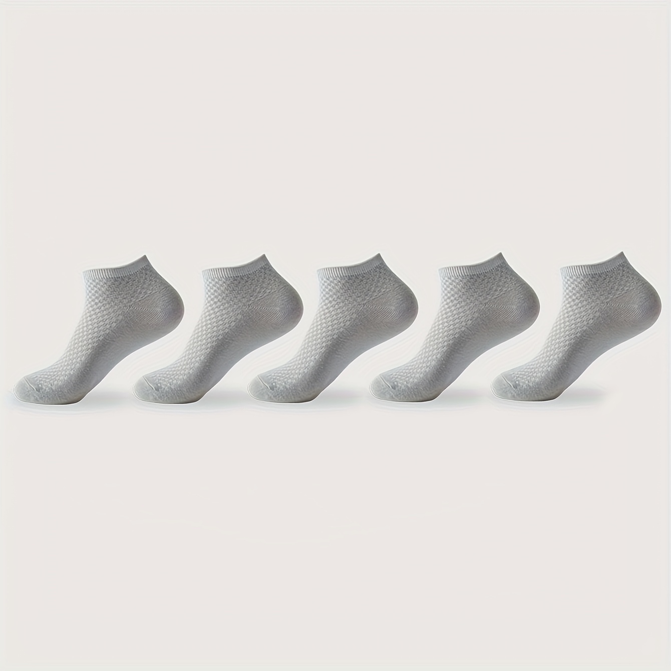 E-shop 5-Paar atmungsaktive bequeme Bambusfaser-Kurzsocken für alle Jahreszeiten, mit weichem komfortablem Stoff, geeignet zum Kombinieren mit Anzügen