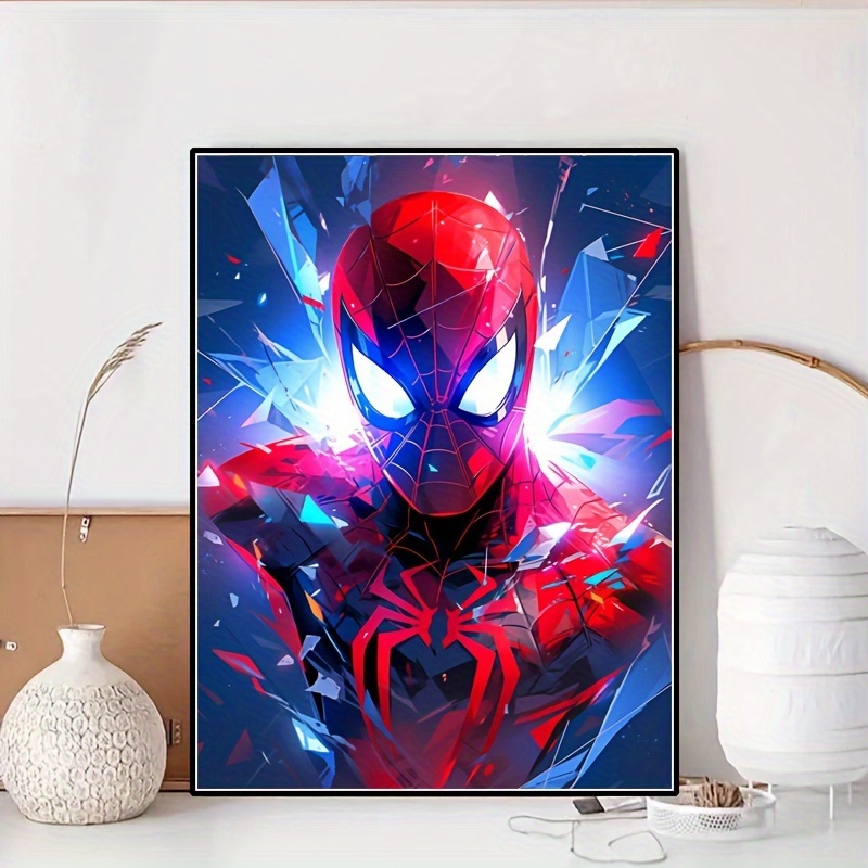 

Marvel Superhero Spider-man 5d Diy Diamond Painting Kit, Round Full Drill Art Set For Home Decor, Cartoon Anime Mosaic Craft, 11.81x15.75 Inches