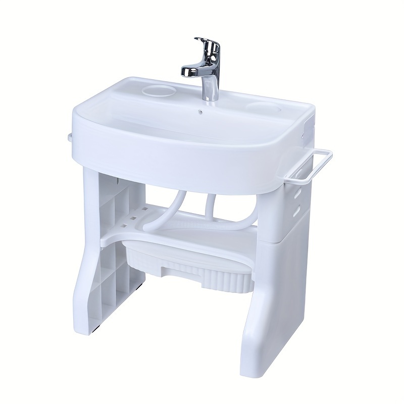 

Individual Washing Sink With Outlet Lighted Faucet, Three-position Height Adjustable, With Towel Rack With Inlet And Waste Water Tanks, Indoor And Outdoor Usage