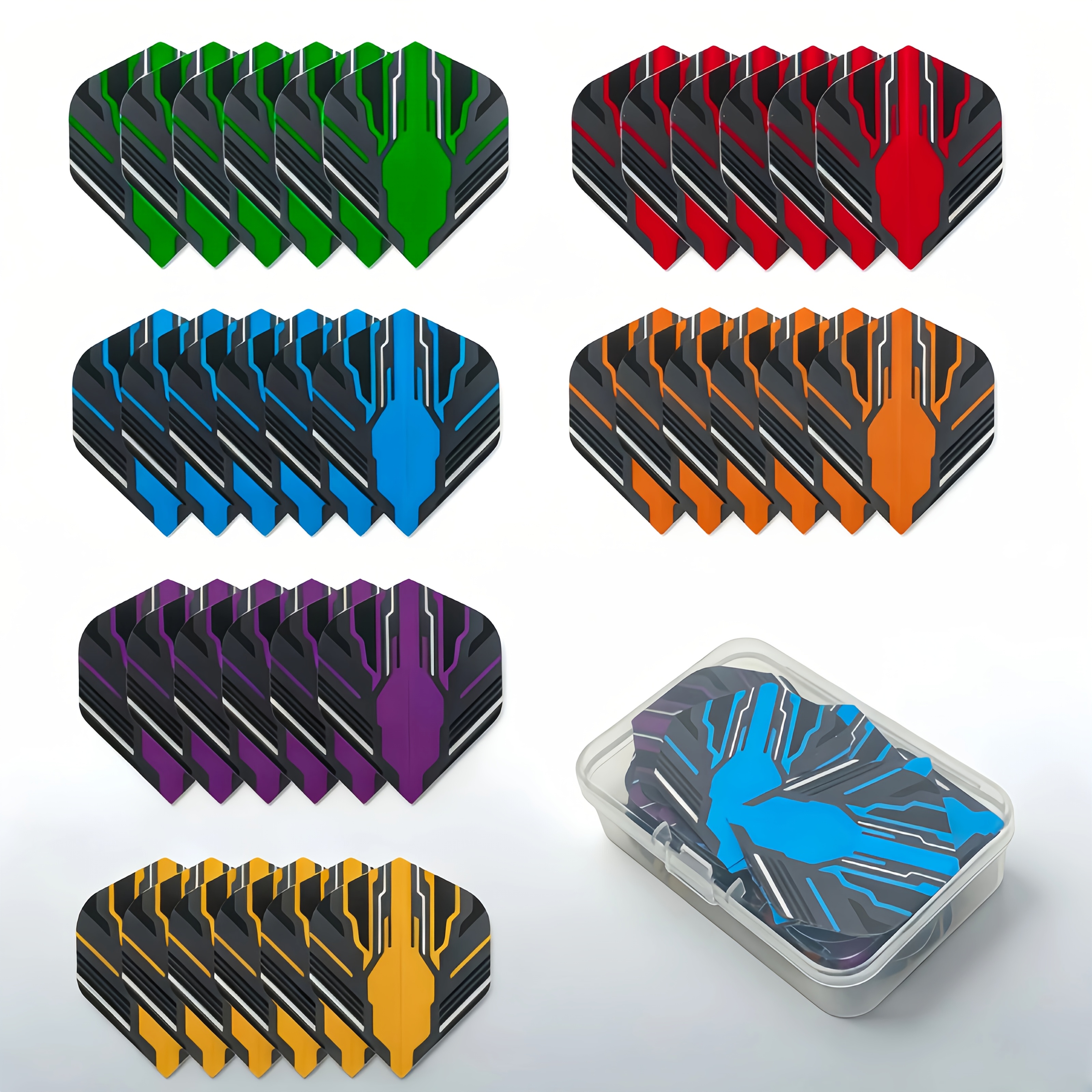 TEMU Multicolor Tech-feel Dart Wings 36pcs, Durable And Firm Pet Material Standard Tail Fins 6-, Dart Games Additions And Equipment, Suitable For
