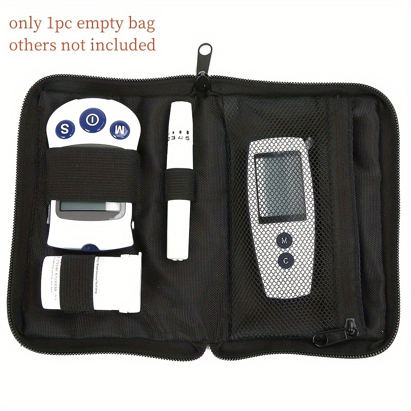 

Compact Blood Meter Storage Bag - Portable Organizer Case For Devices, Easy Zipper Closure