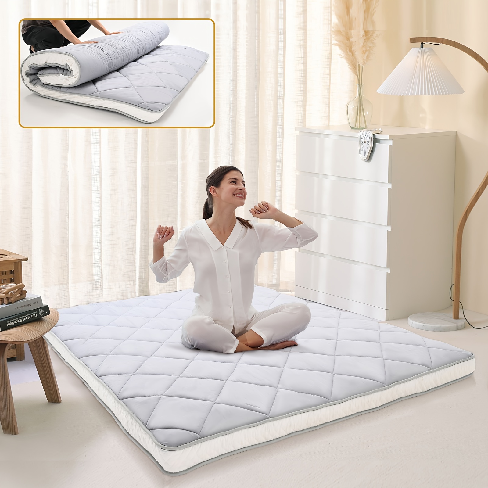 Japanese Floor Mattress Futon Mattress, Extra Thick Foldable Mattress,  Sleeping Tatami Mat Floor Mattress For Adults, Roll Up Mattress Guest