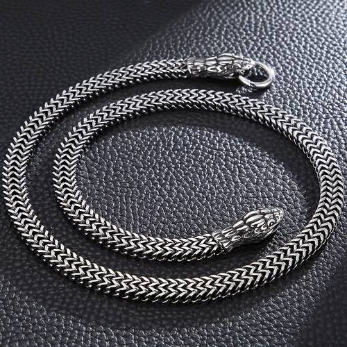Artikelbild gothic 304 304 edelstahl schlangenkette herrenkette 60 cm lang, wikinger schmuck, ideal für weihnachten, für thanksgiving