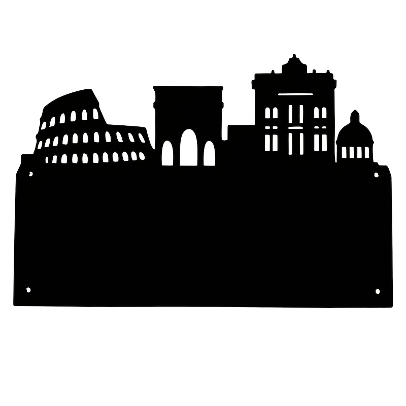 TEMU 1pc Metal Roman Architecture Modern Silhouette Statue Wall Decor, Decorative Travel Memory Magnet Board, Travel Outline Magnet Board, Metal