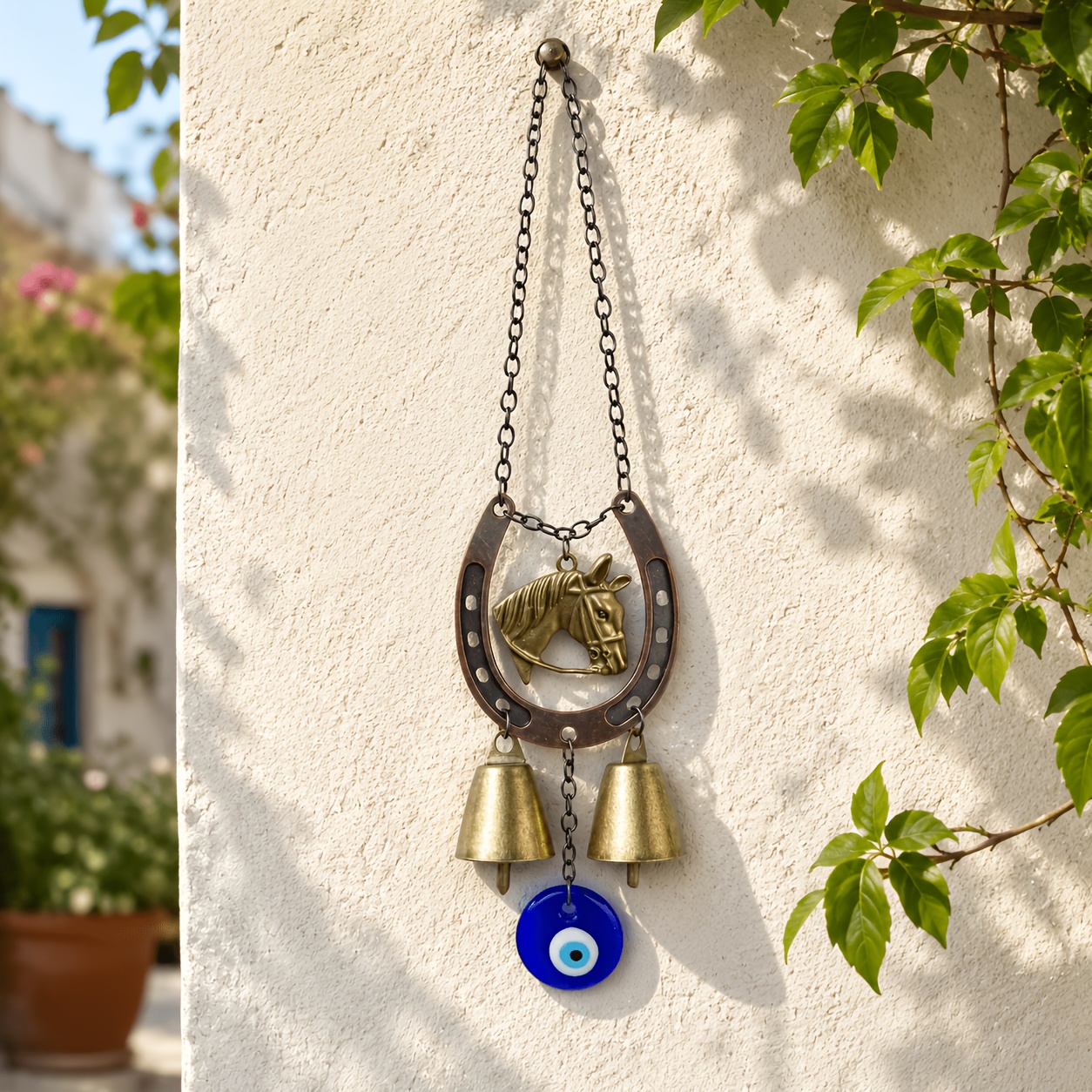 TEMU a Forma di Ferro con Occhio , a in Metallo Vintage, Ornamento Protettivo Nazar per Porta d', Casa, Giardino, Decorazione da Parete, Regalo di