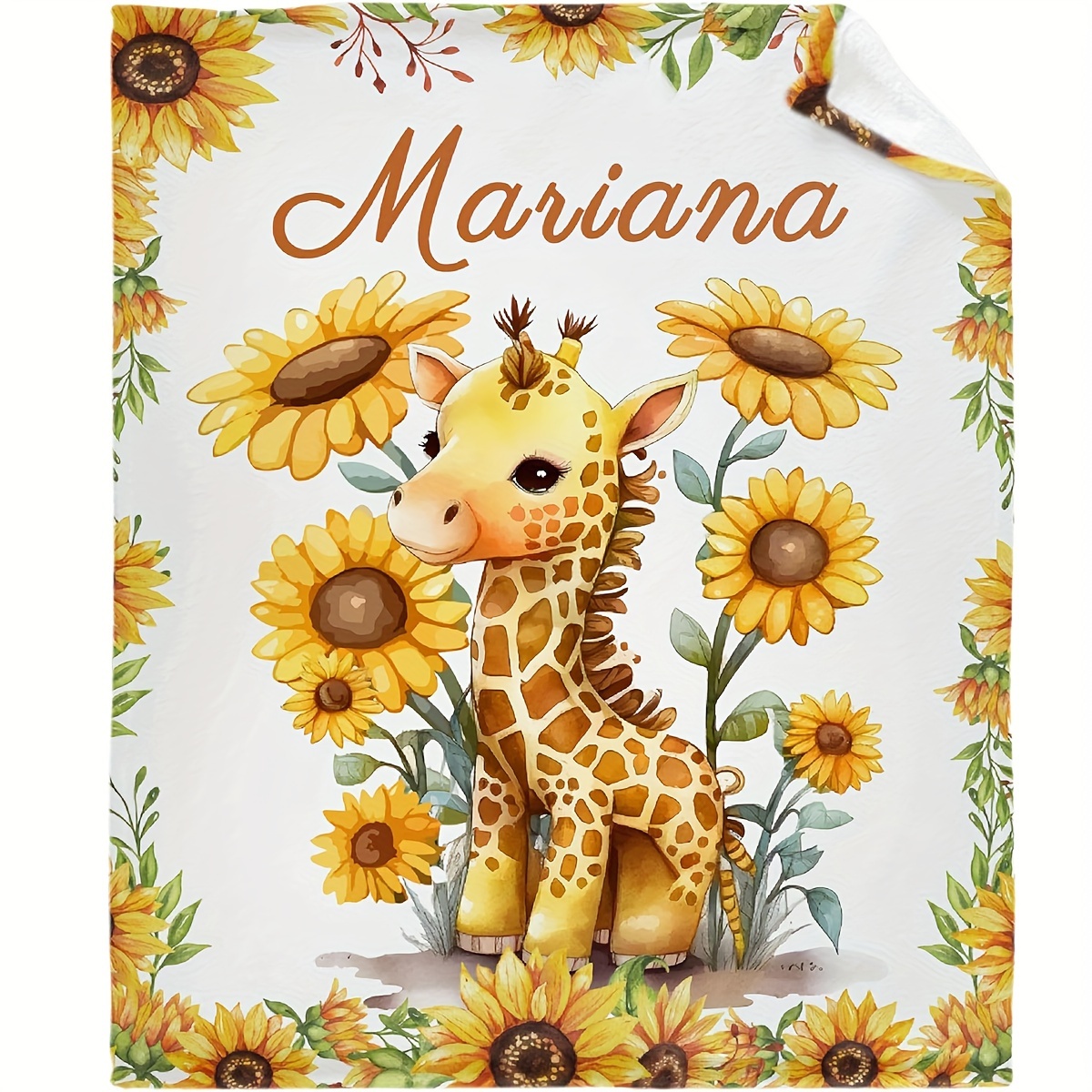 

Personalized Sunflower - Perfect For Teens And Adults - Customizable With Name - Soft And Warm Fleece Fabric - Suitable For Bed, Sofa, Travel, And More