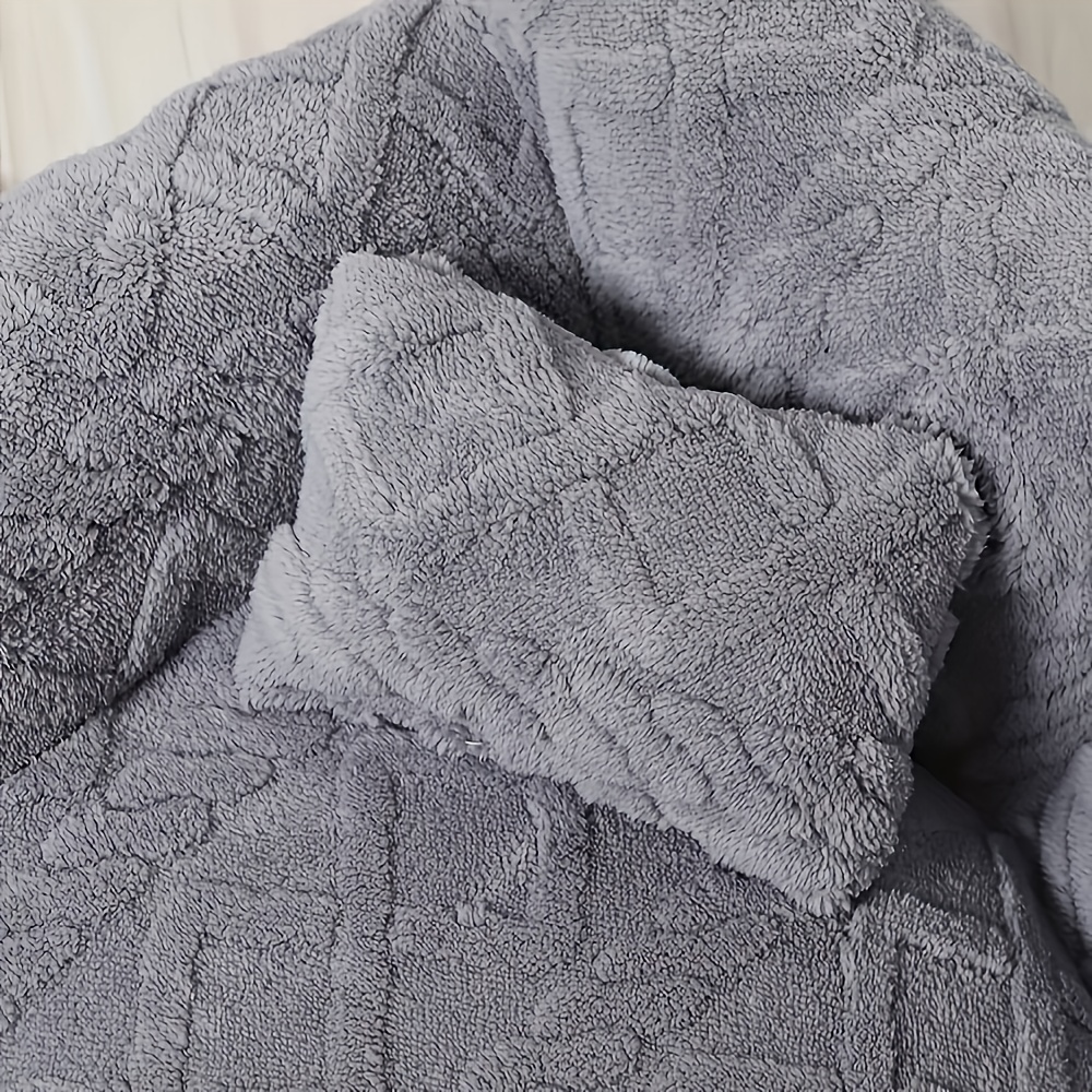 1pc plush pet sofa bed for dogs cats removable machine washable covers     soft polyester with two different gray designs strong durable simple beautiful ideal gift for pet lovers pet furniture bed   decor   furniture durable pet furniture Product details 4