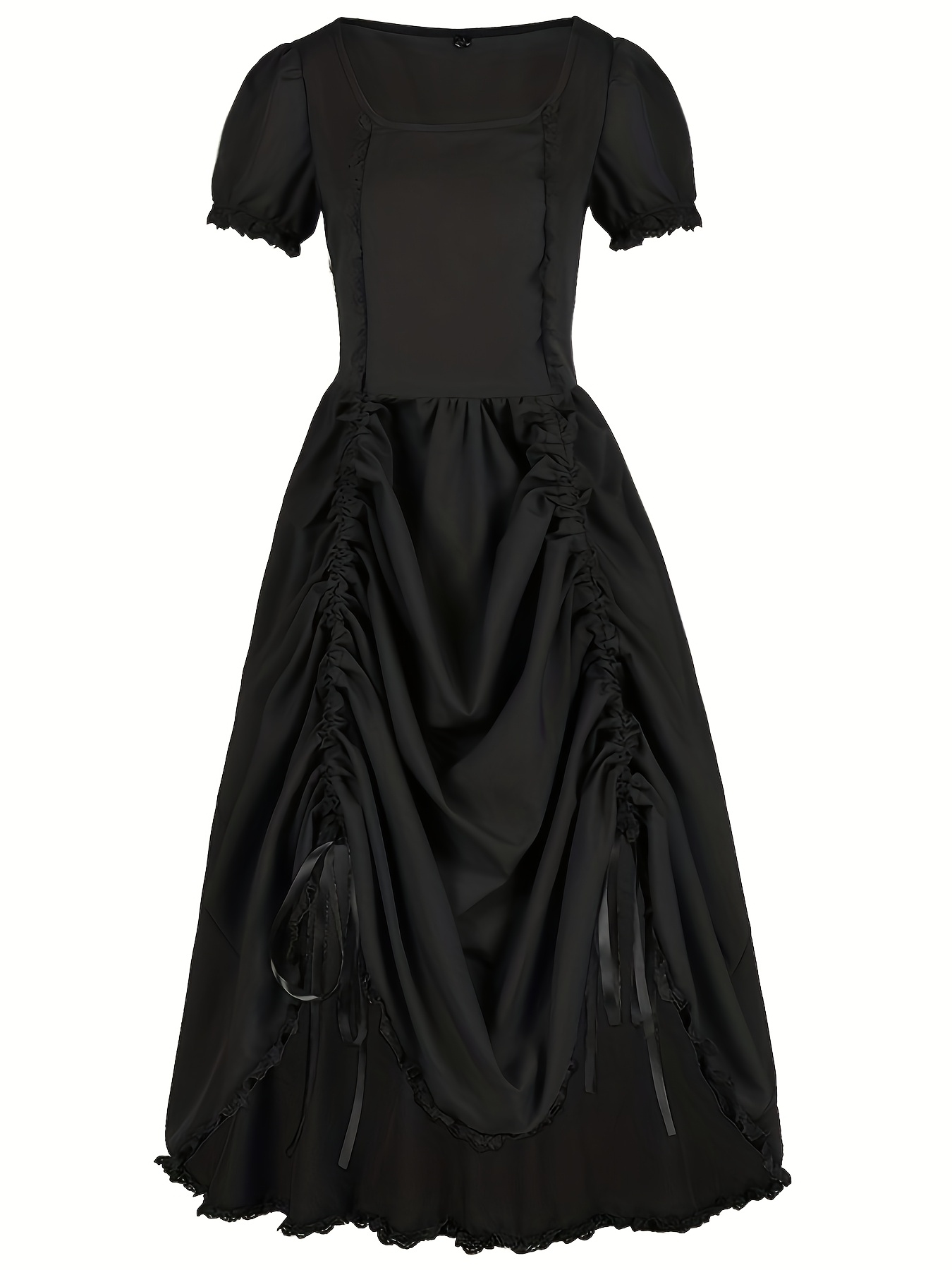 a plus size steampunk dress a bubble cuff lace hem perfect - Temu Bahrain