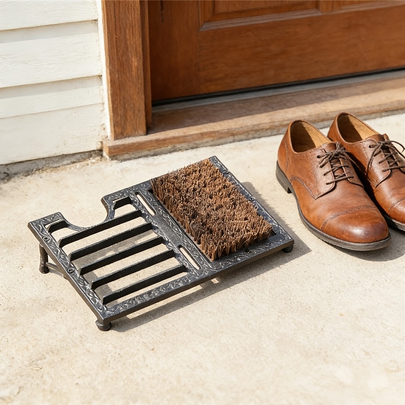 TEMU 1pc Of Cast Scraper, An Outdoor Shoe Cleaning Brush Featuring A Durable Frame, Designed For Removing Mud In Gardens, Patios, Garages, And ,