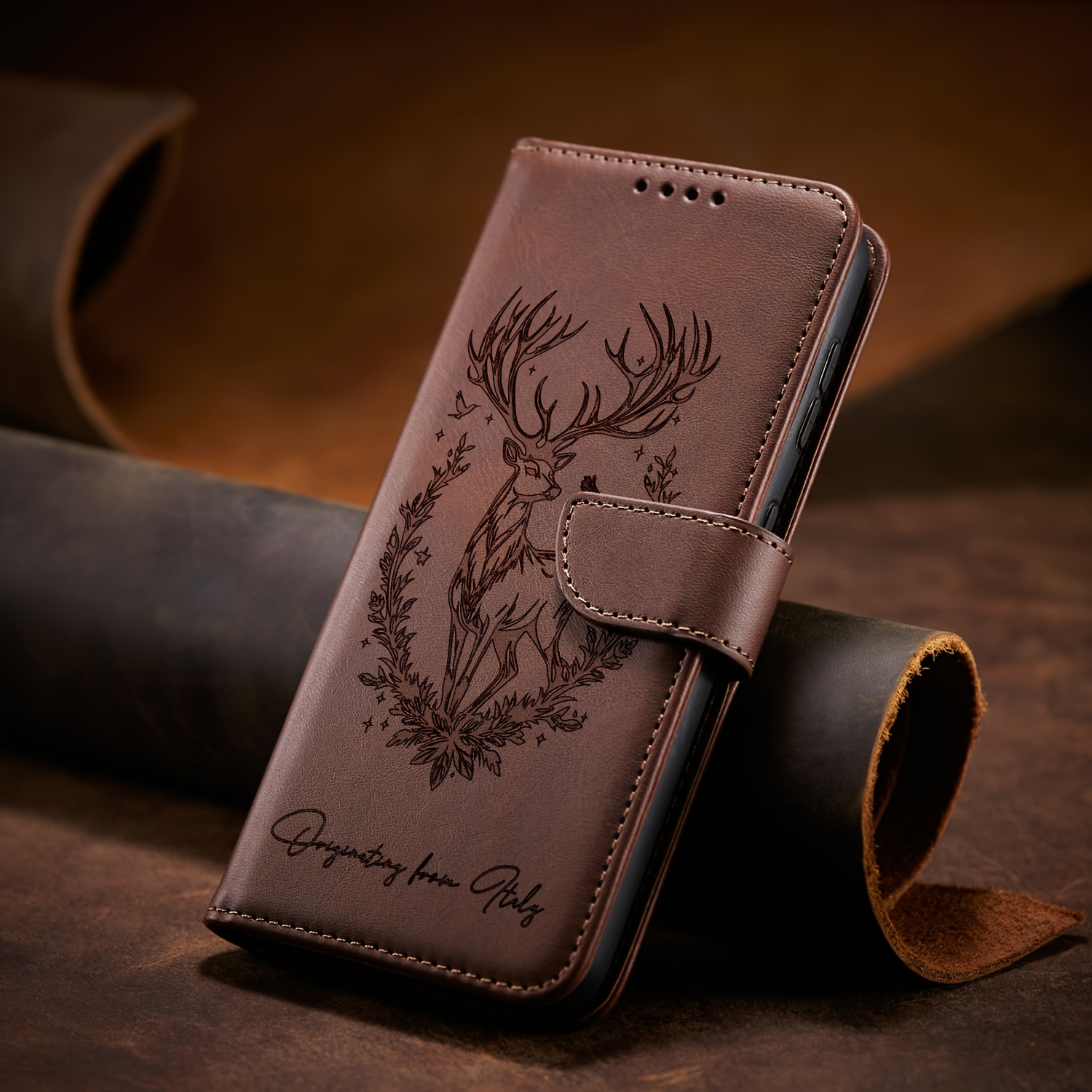 TEMU Étui téléphone : Design vintage avec motif , emplacement pour carte et support, compatible avec A56 A36 A26 A16 A06 A55 A35 A25 A05S A05 A15 A04