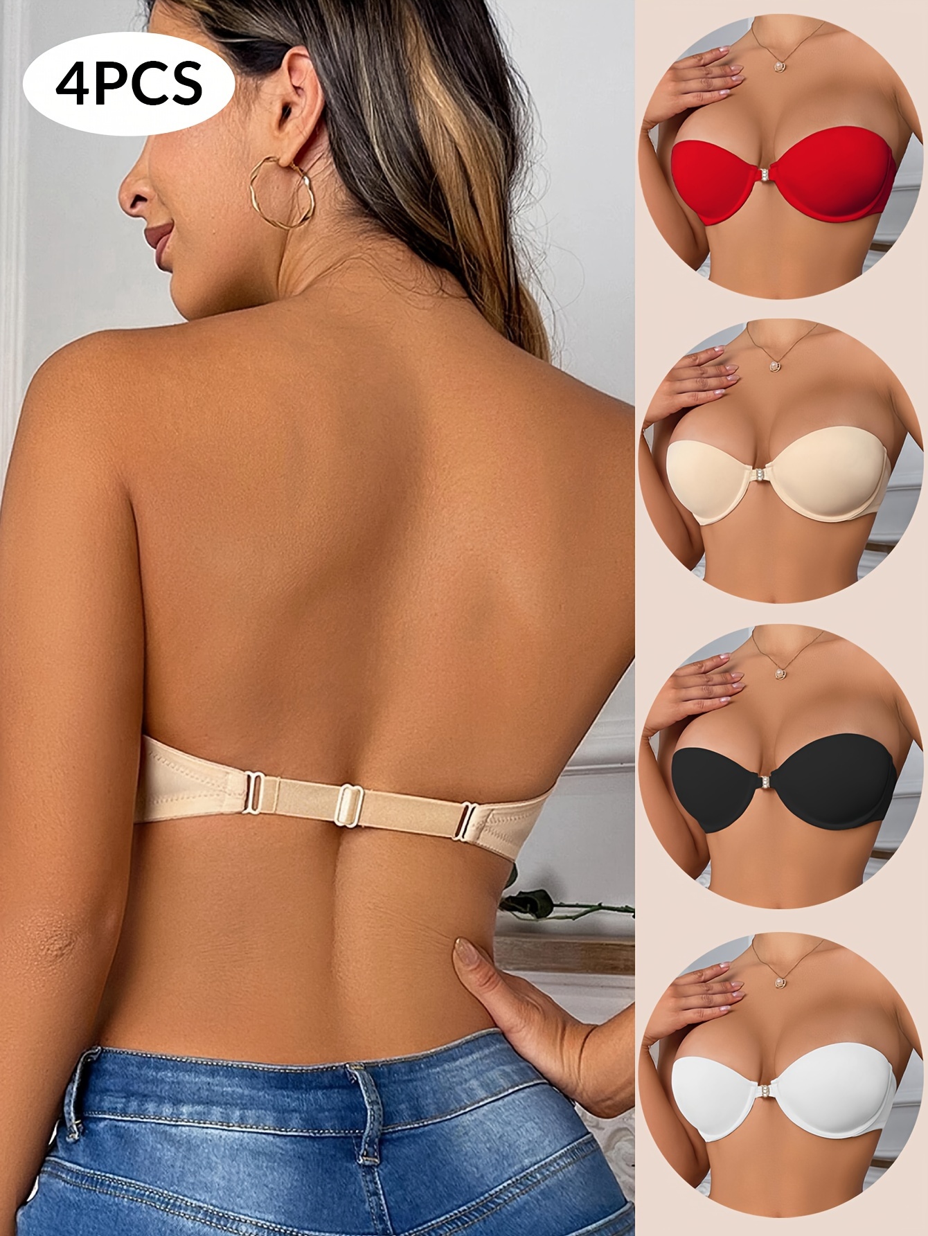 Women Seamless Strapless Bra High Elastic Wrapped Invisible Chest