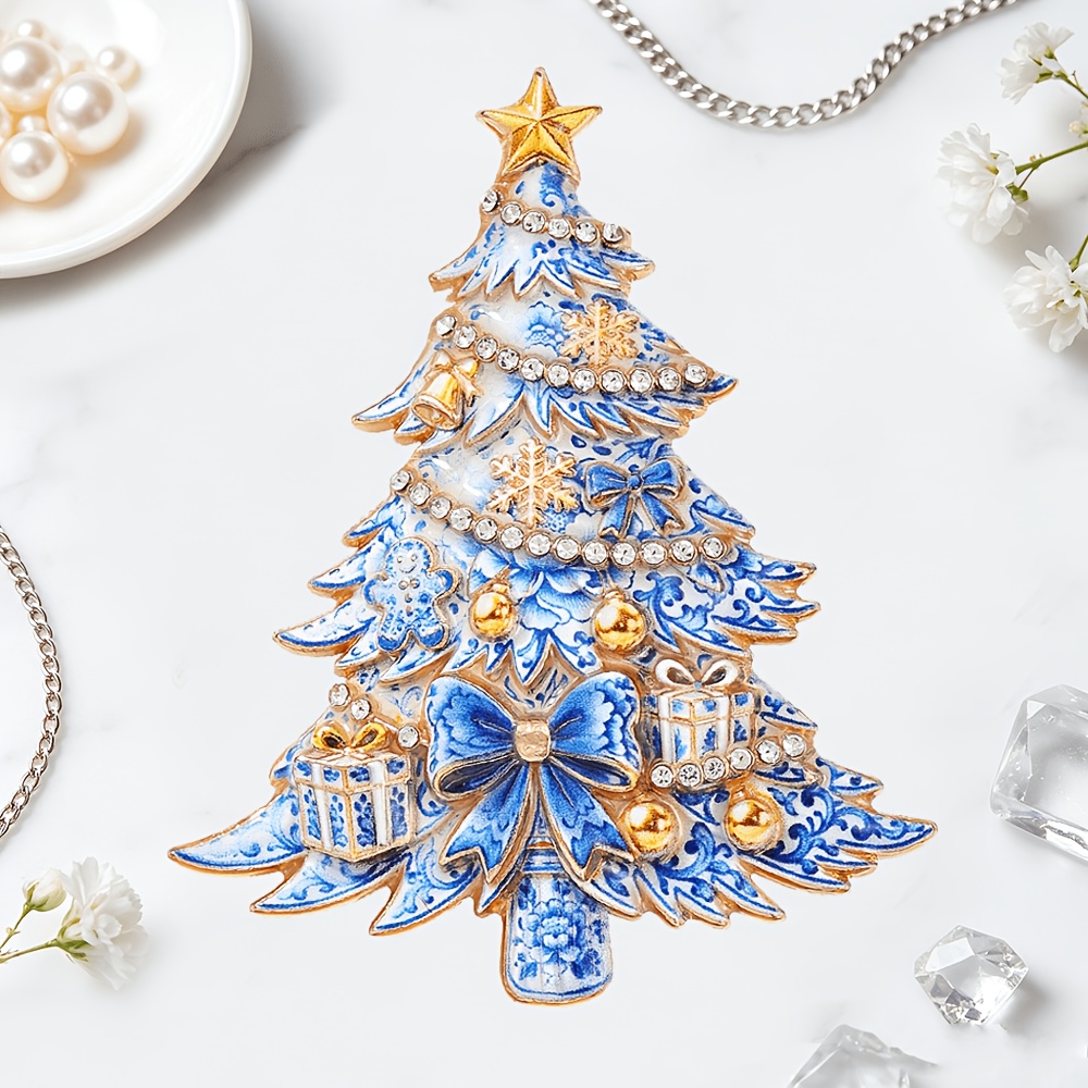 TEMU Exquisite Christmas Tree Enamel Brooch, Inlaid Christmas Tree Pin, Christmas Fashion Accessory Gift