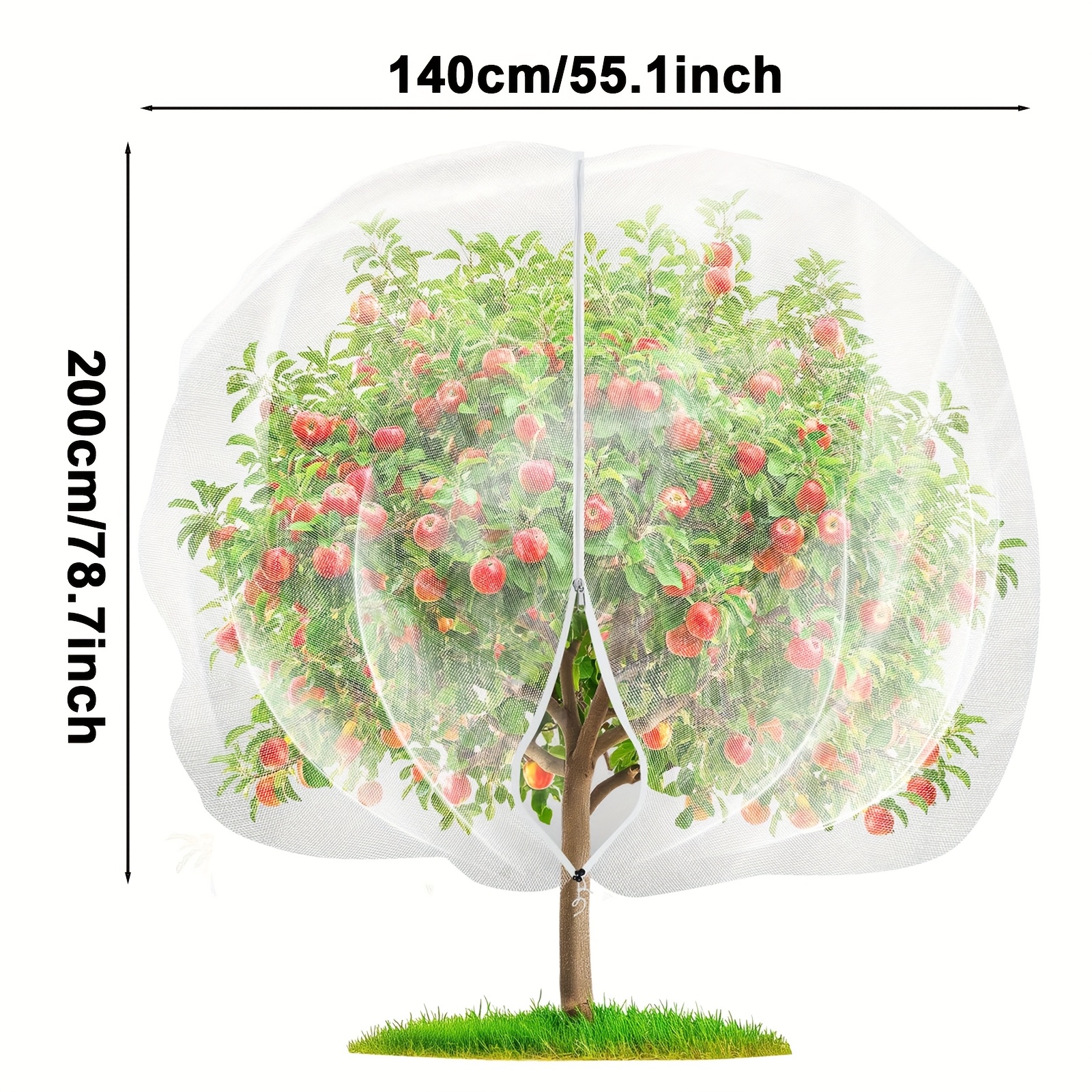 Image of Big Netting Cover For Fruit Trees Featuring A Zipper, Plants From Pests And Birds In The Garden, Suitable For Fruits And Vegetables, And Includes A Drawstring