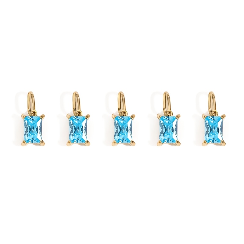 5pcs Women's Easy Stainless Steel Rectangular Zirconia Pendant Set