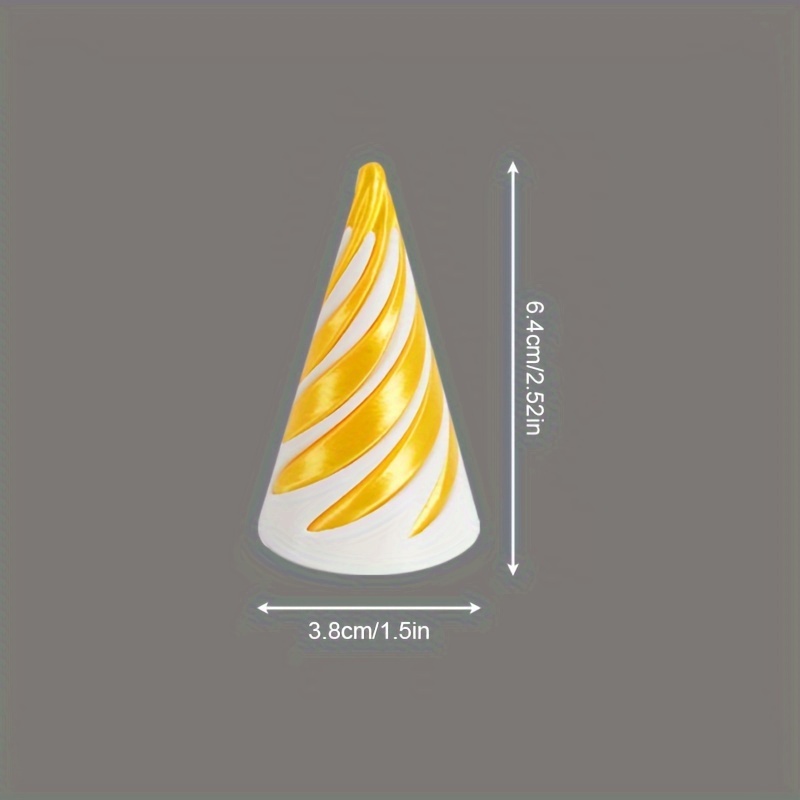 3D Printed Dual-Push Spiral Cone Desktop Ornament, Halloween Christmas Thanksgiving Holiday Gift