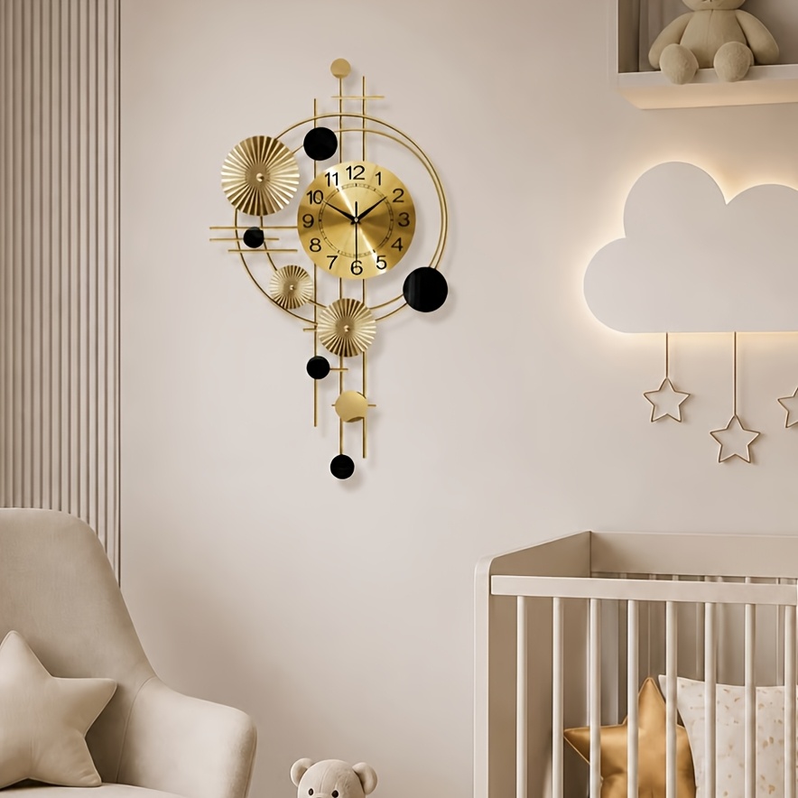 Modern Nordic Wall Clock, Silent Non-Ticking Minimalist Design