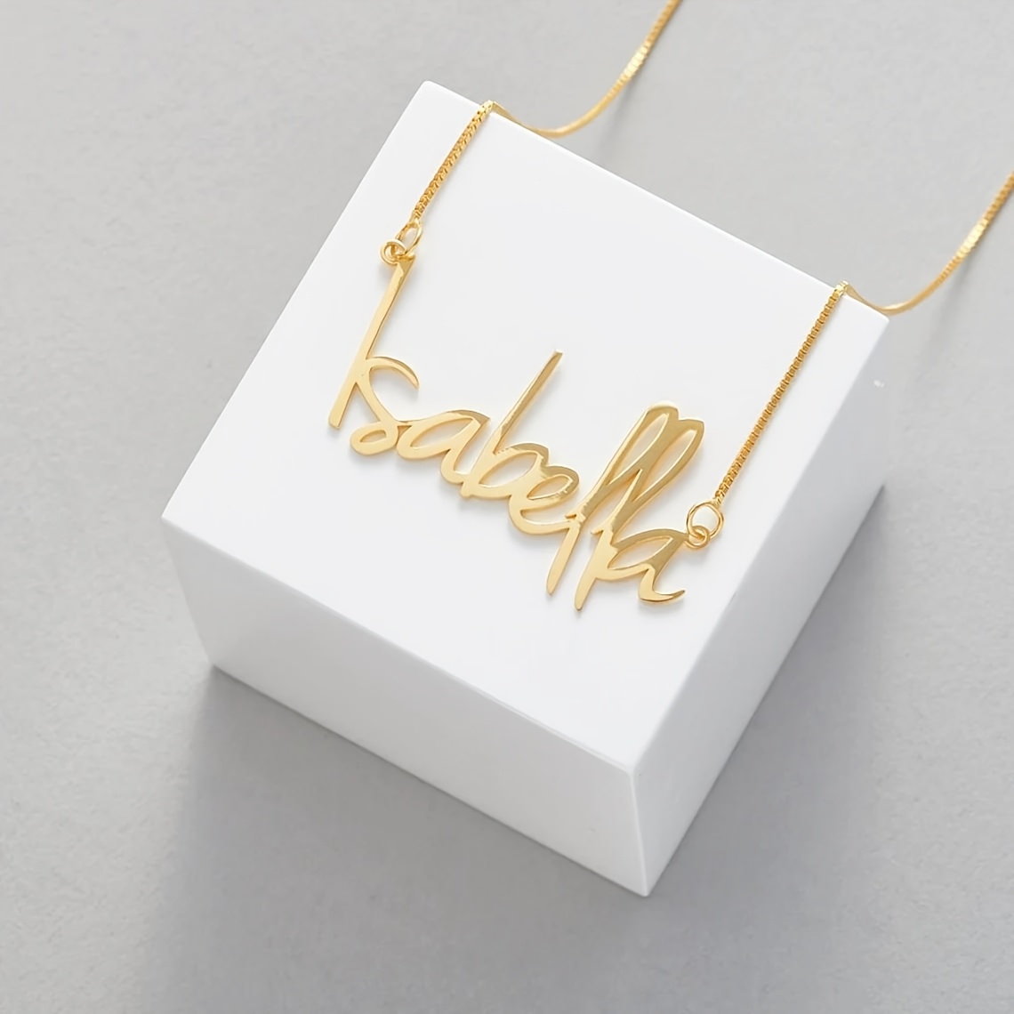 TEMU Chain Name Necklace Personalized Exquisite Elegant Necklace Stainless Steel Fashion Nameplate Pendant Necklace Versatile Daily Additions Women's
