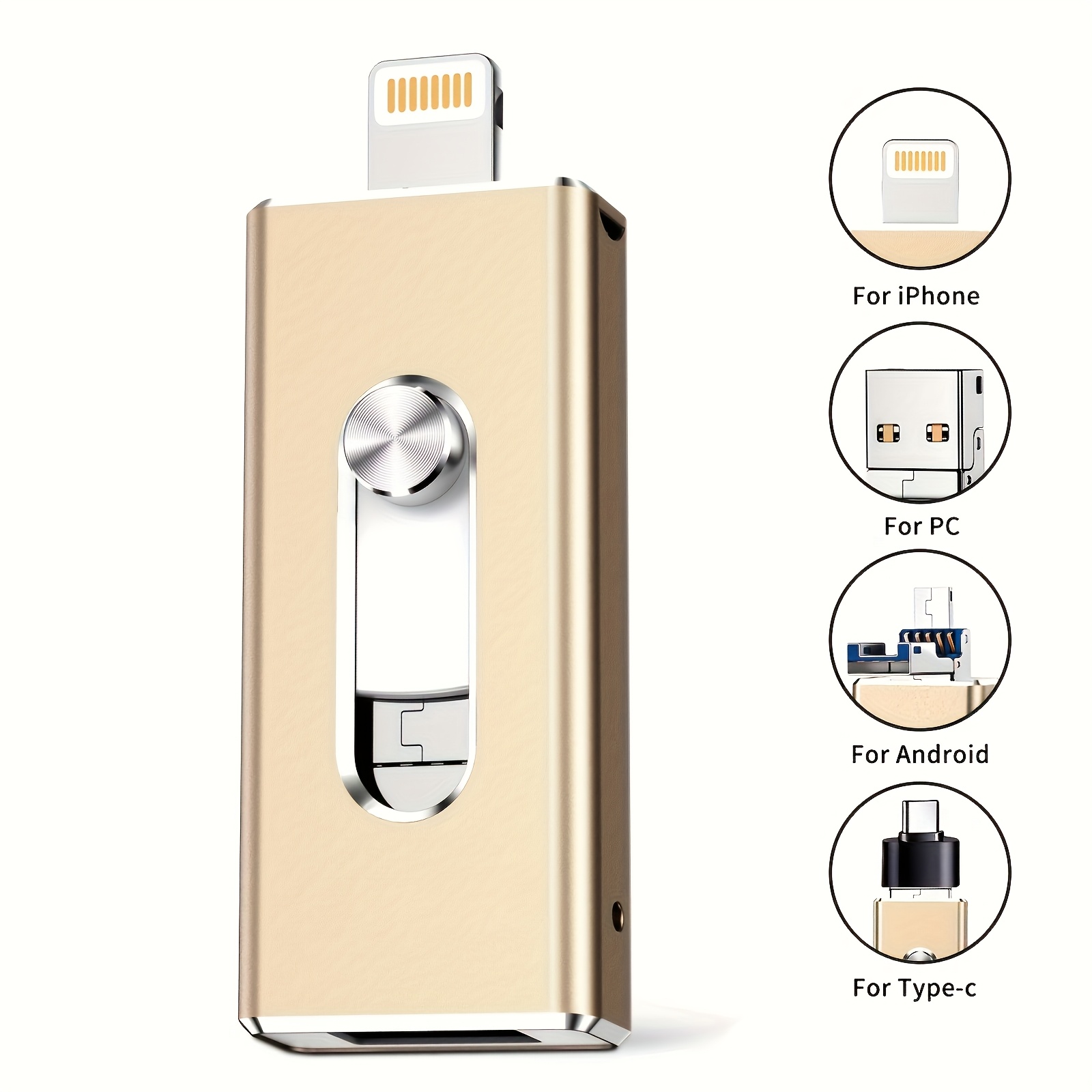 TEMU 1pc Portable Large-capacity Flash Drive Data Transmission With Stable And Reliable Performance Compatible With Multiple Devices: Iphone, Ipad, ,
