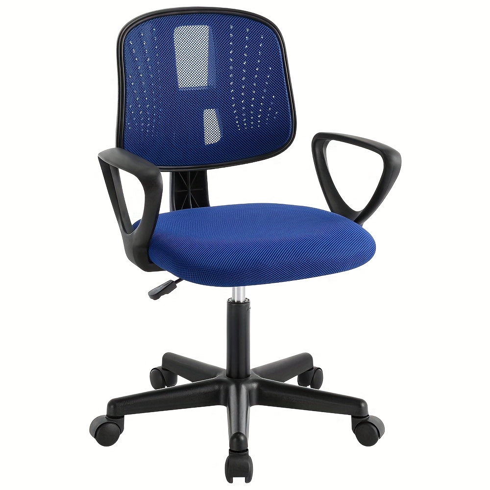 Armchair, Teen Chair, Task Chair, Swivel Chair, Adjustable Height, With Castors, Armrests, Breathable Mesh Backrest, Suitable For Teen Rooms And Home Offices