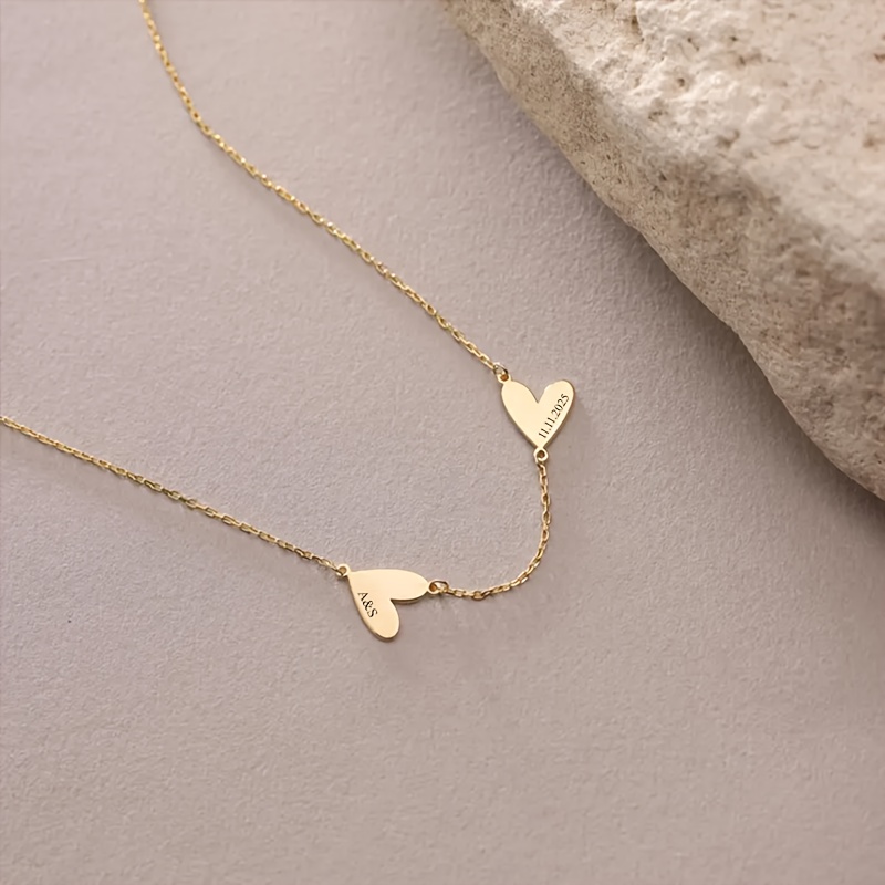 Personalized Stainless Steel Heart Pendant Necklace