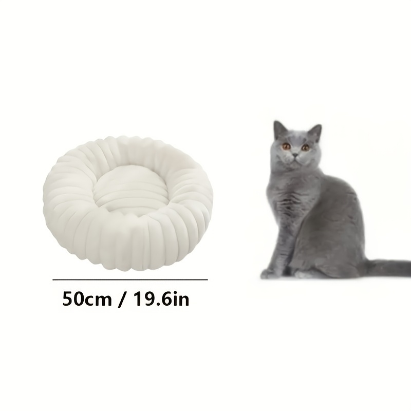 luxurious plush round pet bed for dogs cats   rabbit fur   non slip bottom polyester fill ideal for small to large breeds Product details 8