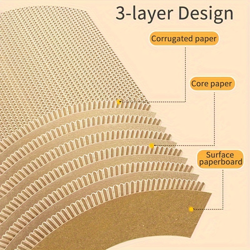 oval shaped cat scratching board and lounge bed made of durable cardboard suitable for indoor cats and kittens providing a comfortable resting area set of 3 Product details 4