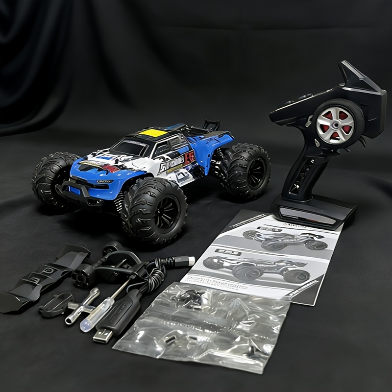 Image of 70km/ H 4wd Rc Car With Led Light 2.4g Remote Control Cars High Speed Drift Monster Truck For Gift, With Alloy Safety Design