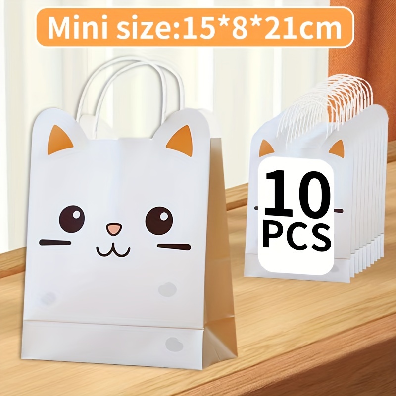 

10pcs, Mini Gift Bag, - Ears Cute Cat Gift Bag, Cute Gift Bag, Wedding Gift Bag, Candy Bag, Holiday Gift Bag, Birthday Gift Bag